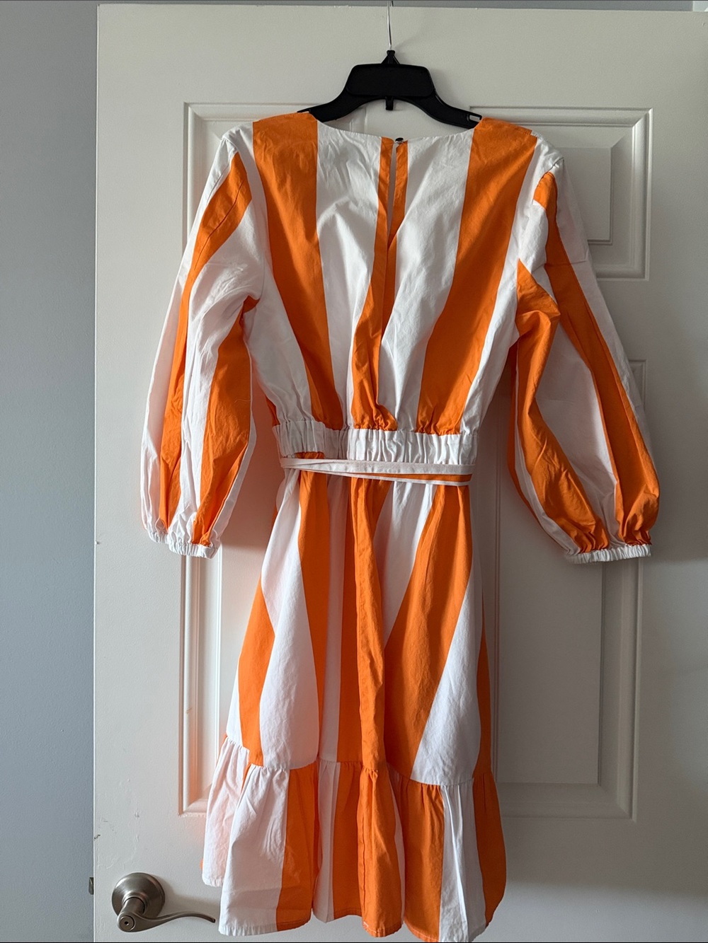 New York & Company Orange and White Long SleeveDress - Picture 3 of 3